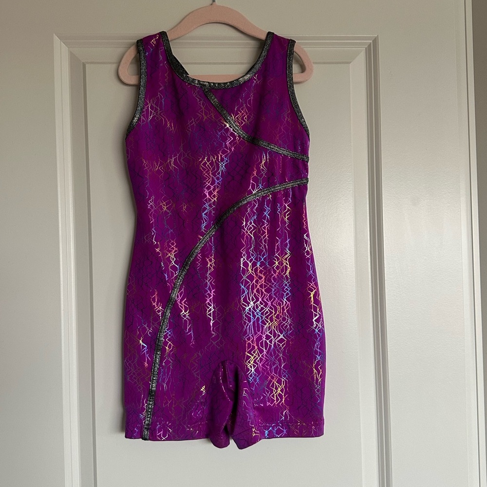 Danskin Now Purple biketard unitard Leotard gymnastics acro